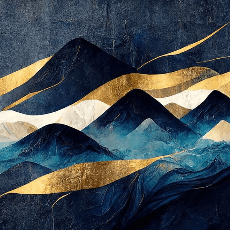 Minimalist Dağlar Manzaralı Soyut Oturma Odası Duvar Kağıdı